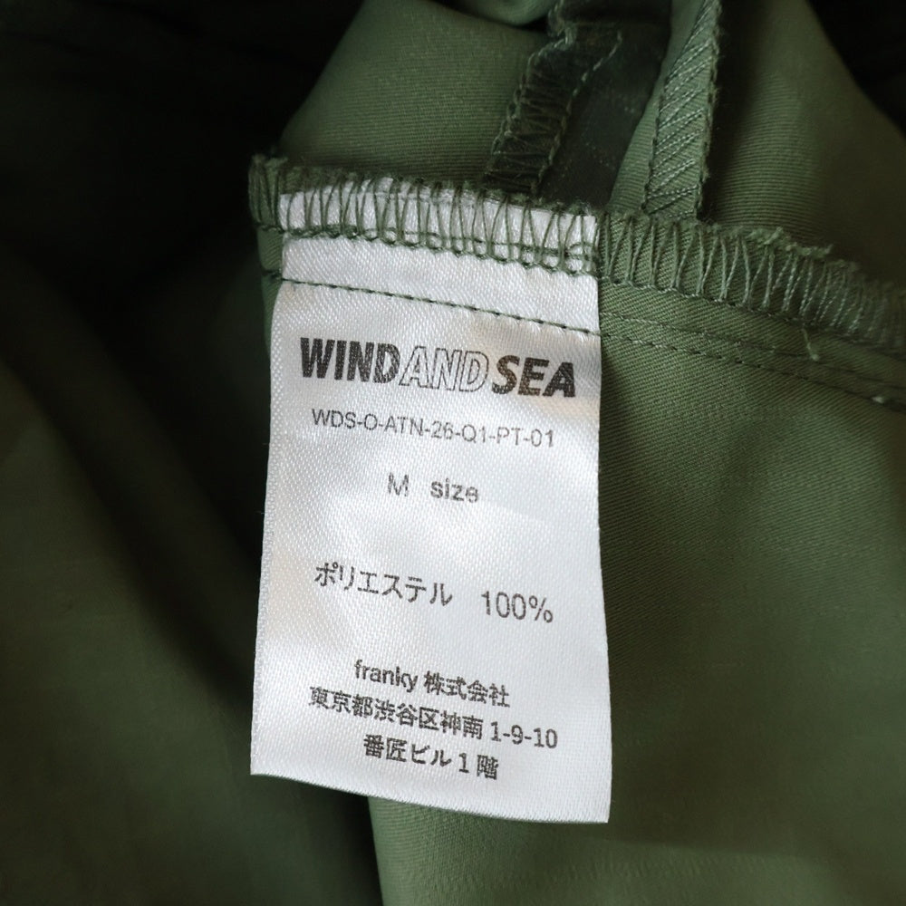 WIND AND SEA(ウィンダンシー) BIG LOGO TRACK PANTS ビッグロゴ ドローストリング トラックパンツ カーキ WDS-O-ATN-26-Q1-PT-01