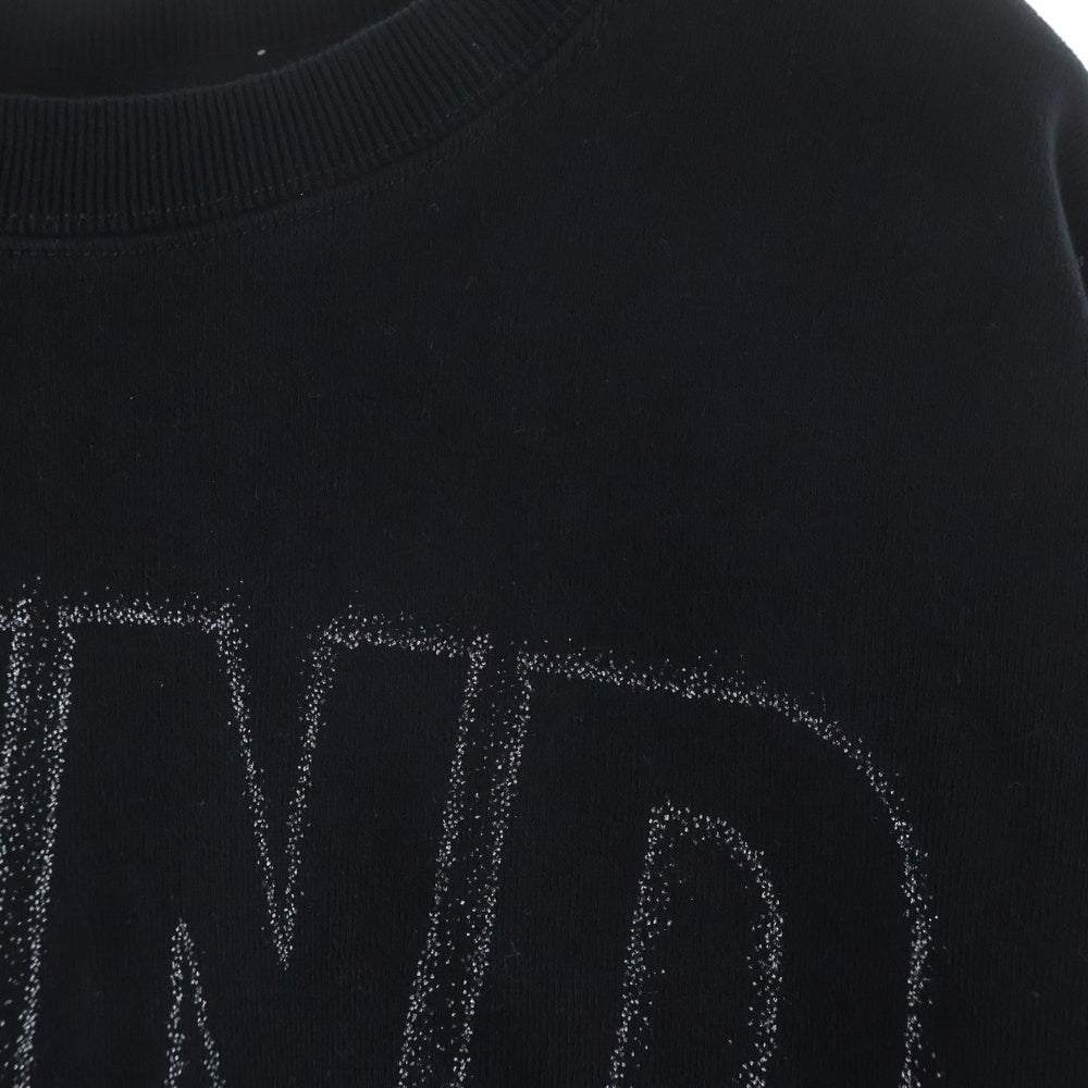 WIND AND SEA(ウィンダンシー) METALLIC CREWNECK SWEATSHIRT メタリック ロゴプリント クルーネックスウェットシャツ トレーナー ブラック WDS-O-CLCS-25-Q3-CS-01