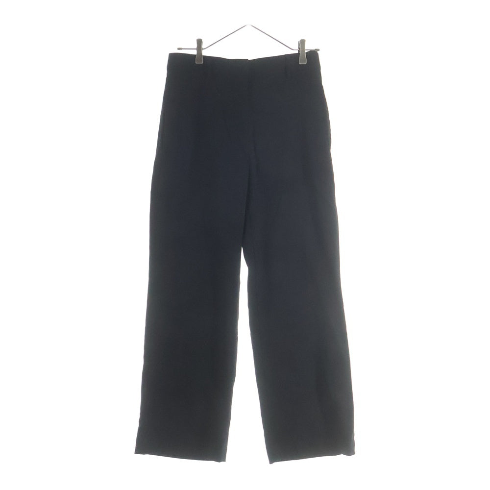 LOEWE(ロエベ) WOOL GABARDINE WIDE PANTS ウールギャバジン ジップアップ ワイドストレート パンツ ブラック Q825331X06