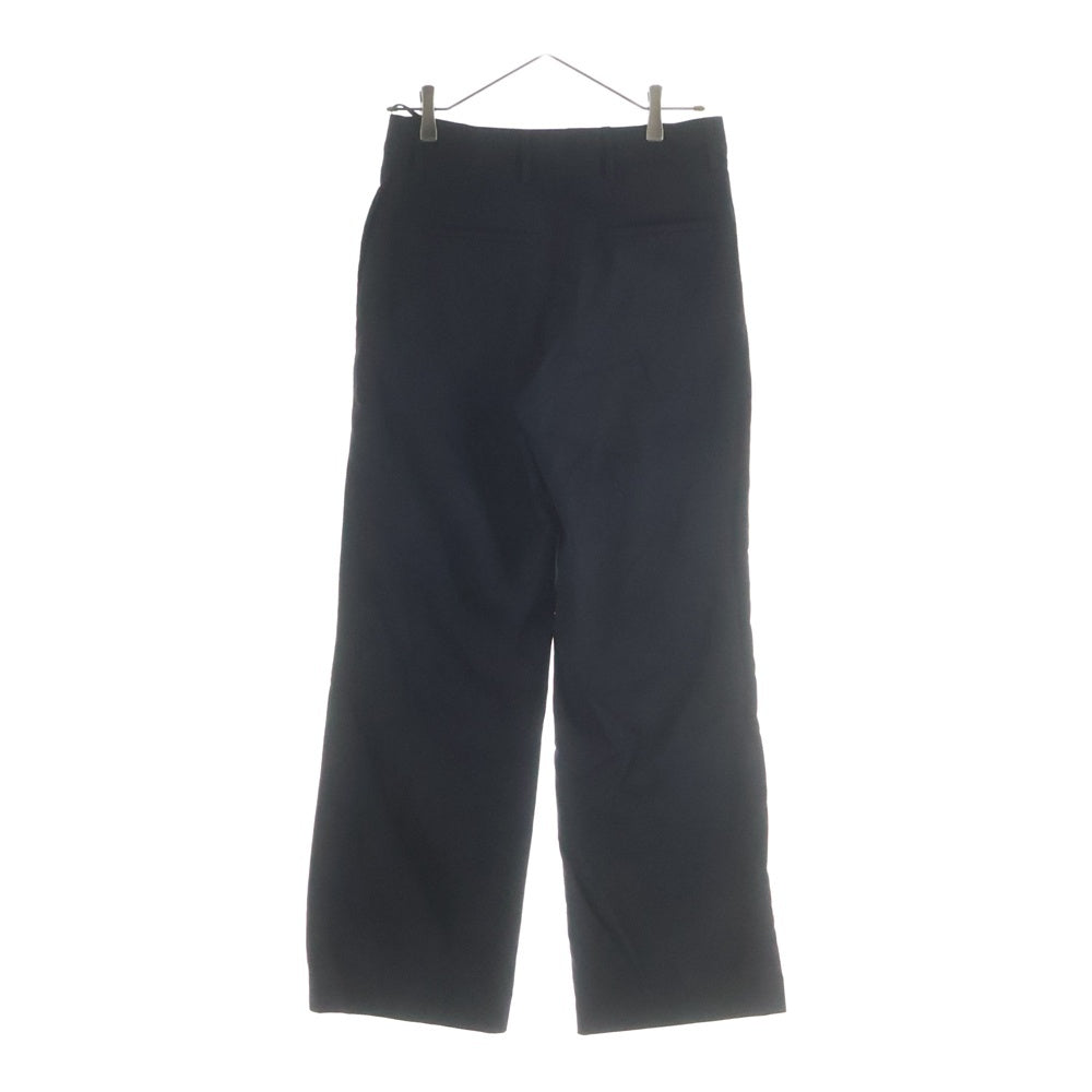 LOEWE(ロエベ) WOOL GABARDINE WIDE PANTS ウールギャバジン ジップアップ ワイドストレート パンツ ブラック Q825331X06
