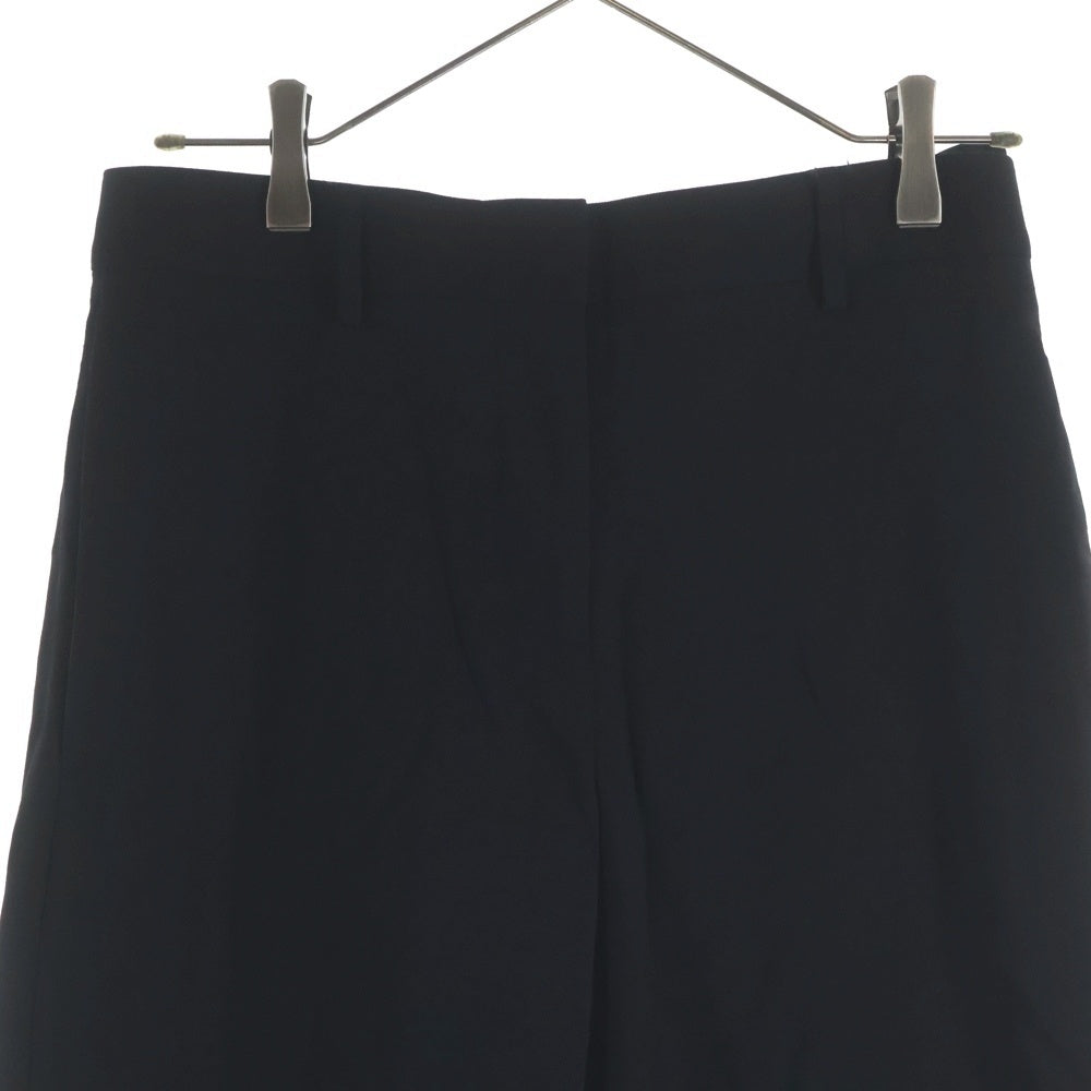 LOEWE(ロエベ) WOOL GABARDINE WIDE PANTS ウールギャバジン ジップアップ ワイドストレート パンツ ブラック Q825331X06