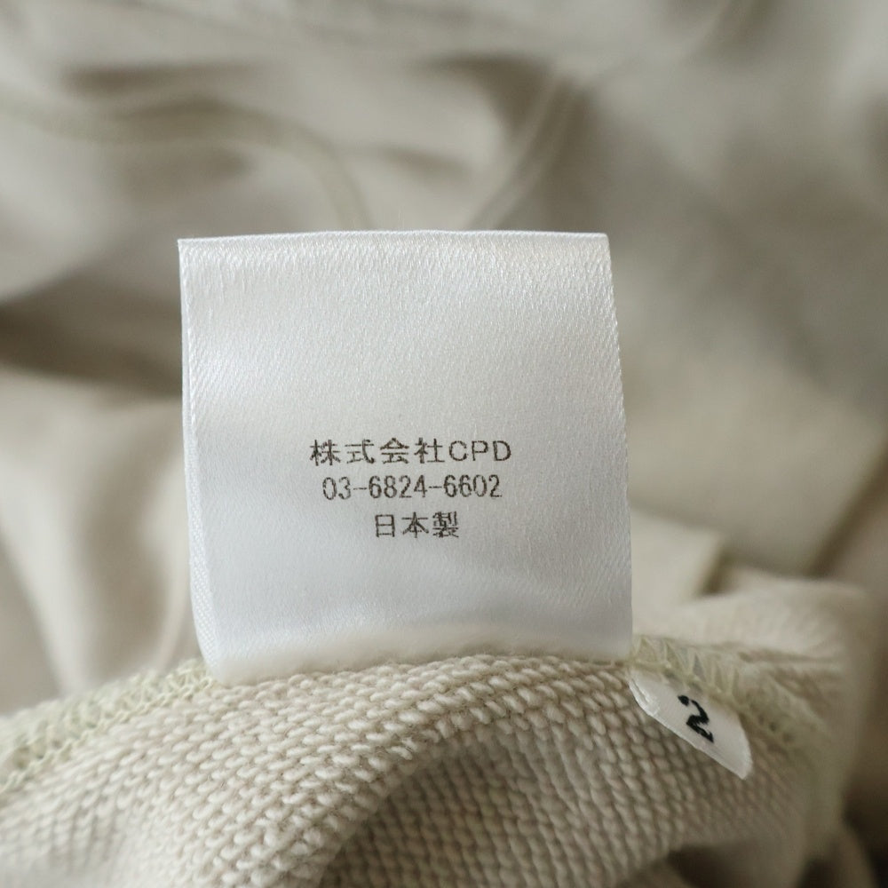 COIN PARKING DELIVERY(コインパーキングデリバリー) LOVE STITCH HOODIE ラブステッチ ジップアップスウェットフーディー パーカー アイボリー