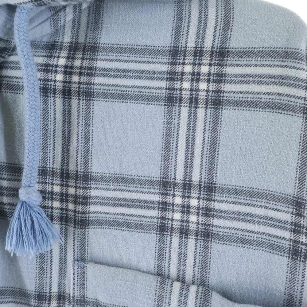 DIESEL(ディーゼル) S-DEWNY-HOOD フード付 長袖コットンチェックシャツ ブルー A12266
