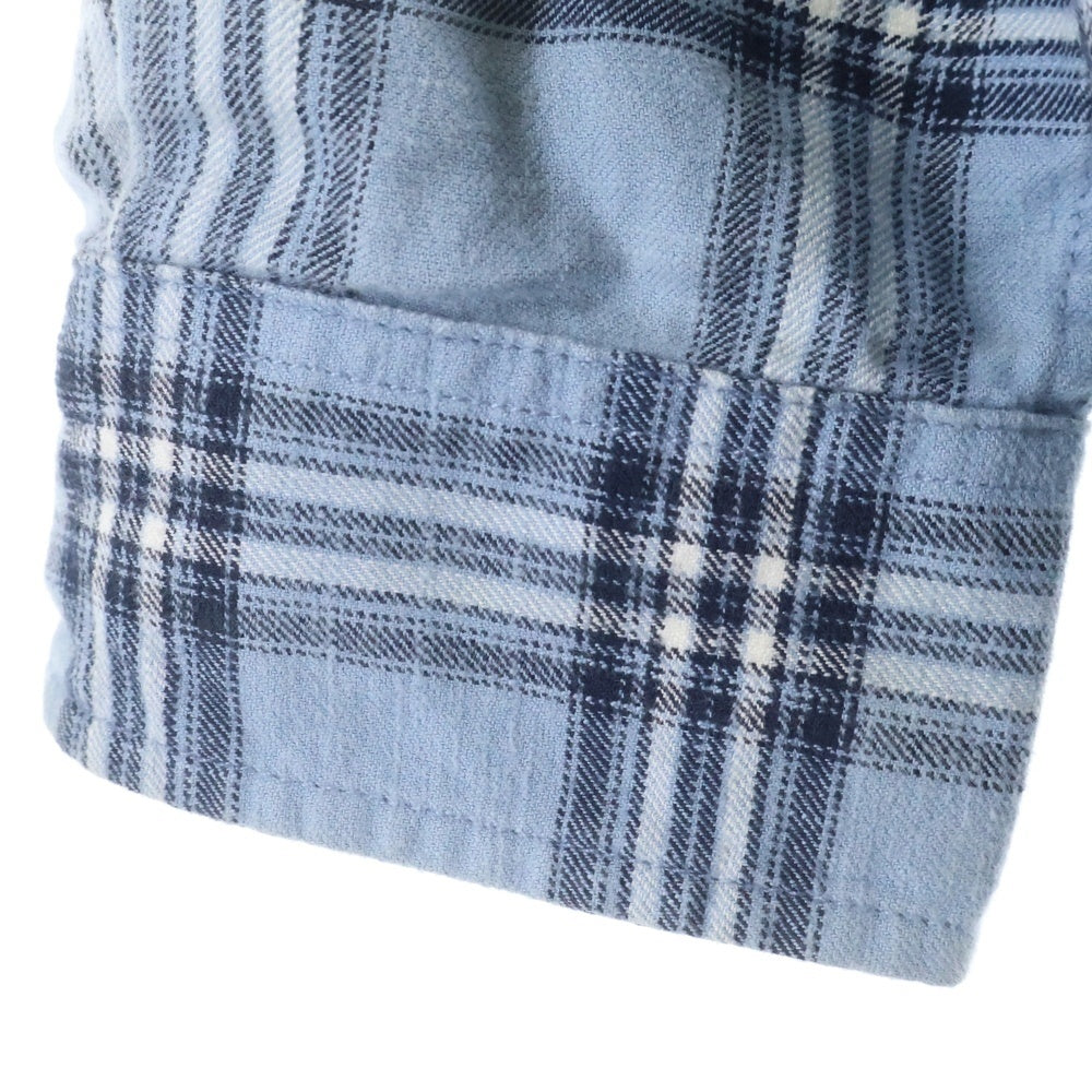 DIESEL(ディーゼル) S-DEWNY-HOOD フード付 長袖コットンチェックシャツ ブルー A12266