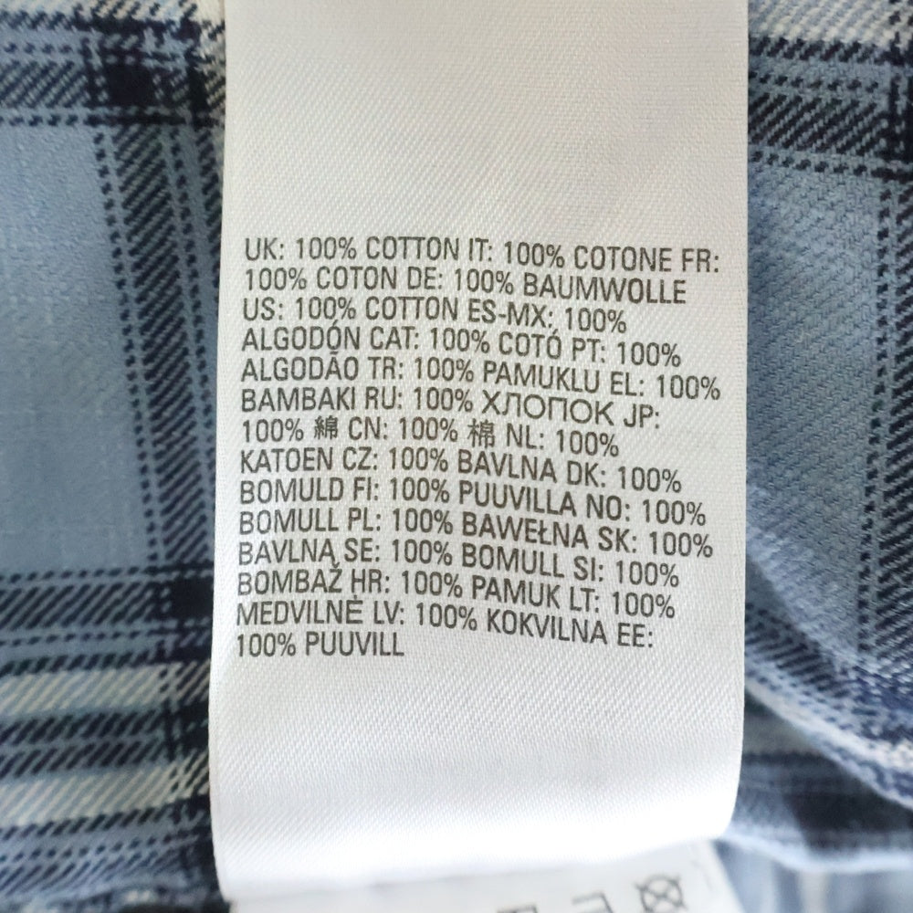 DIESEL(ディーゼル) S-DEWNY-HOOD フード付 長袖コットンチェックシャツ ブルー A12266