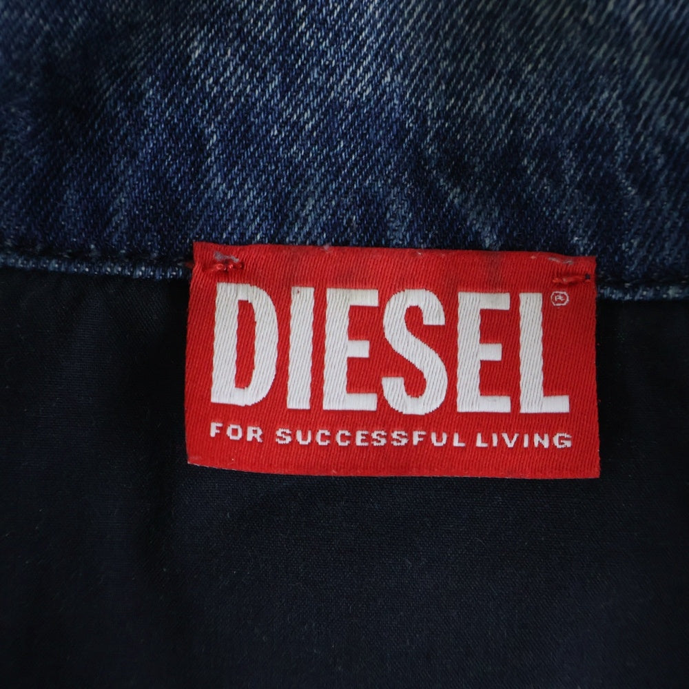 DIESEL(ディーゼル) 24AW D-KRAP-S1 オーバルD ジップアップ デニム ボンバージャケット インディゴ A14339