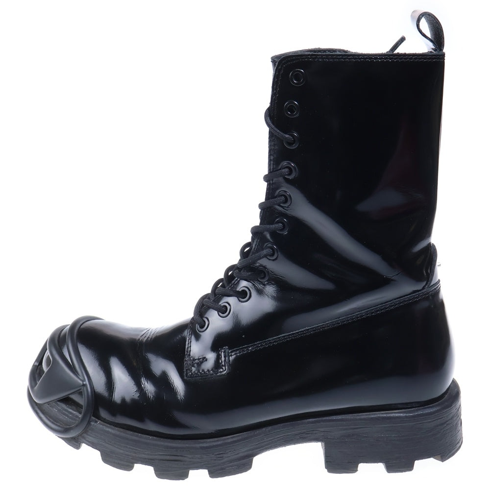 DIESEL(ディーゼル) D-HAMMER BT D フロントDロゴ サイドジップアップ ロングブーツ ブラック US10/28cm Y03228