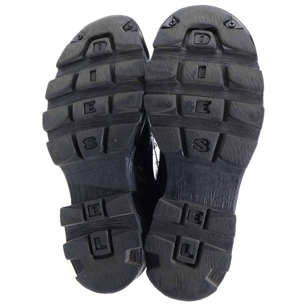 DIESEL(ディーゼル) D-HAMMER BT D フロントDロゴ サイドジップアップ ロングブーツ ブラック US10/28cm Y03228