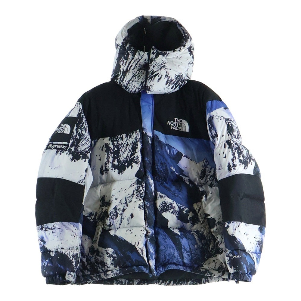 SUPREME(シュプリーム) 17AW ×THE NORTH FACE Mountain Baltoro Jacket ザノースフェイス マウンテンバルトロ 雪山 フーデッドダウンジャケット ブルー/ホワイト ND91701I