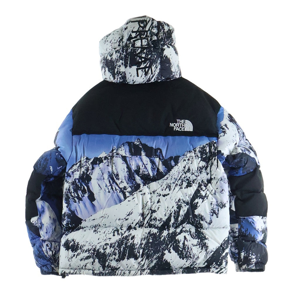 SUPREME(シュプリーム) 17AW ×THE NORTH FACE Mountain Baltoro Jacket ザノースフェイス マウンテンバルトロ 雪山 フーデッドダウンジャケット ブルー/ホワイト ND91701I