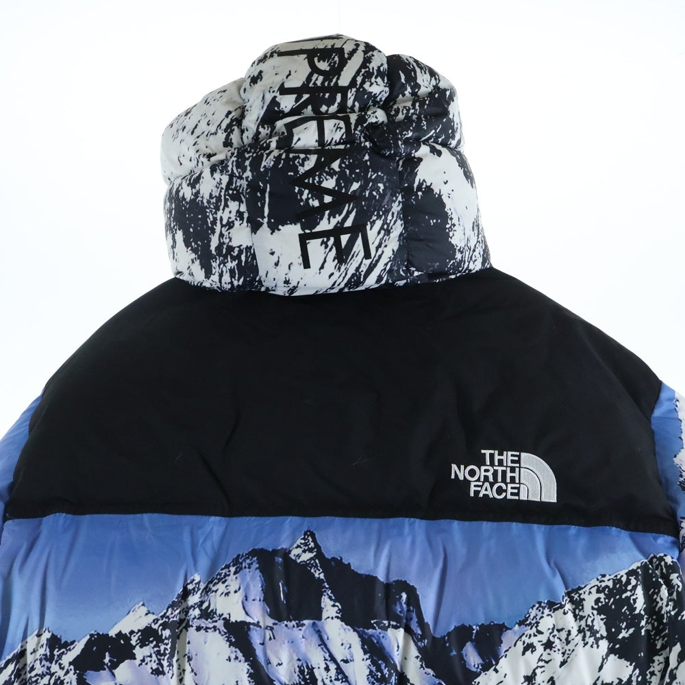 SUPREME(シュプリーム) 17AW ×THE NORTH FACE Mountain Baltoro Jacket ザノースフェイス マウンテンバルトロ 雪山 フーデッドダウンジャケット ブルー/ホワイト ND91701I