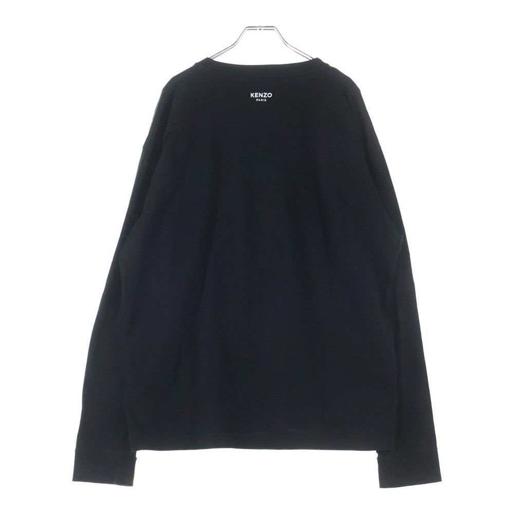 KENZO(ケンゾー) KENZO POP ケンゾーポップ フラワーエンブロイダリー ロングスリーブ クルーネック 長袖Tシャツ カットソー ブラック