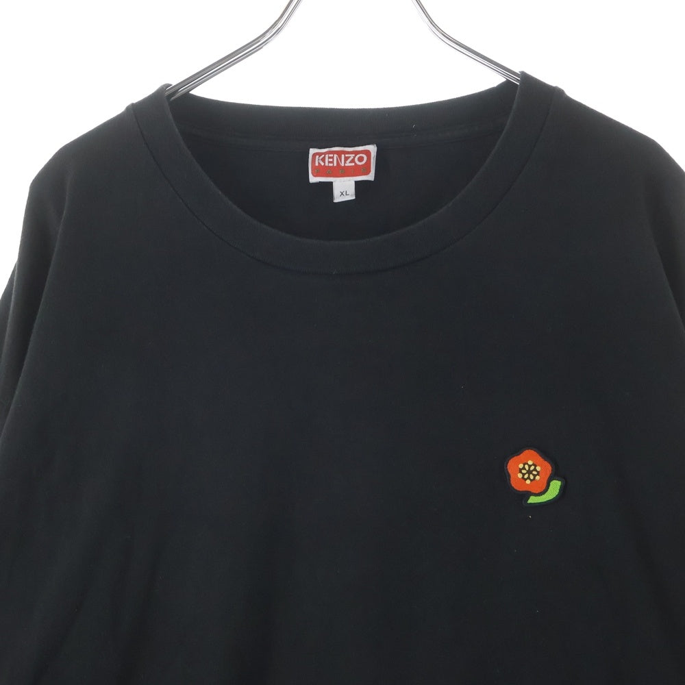 KENZO(ケンゾー) KENZO POP ケンゾーポップ フラワーエンブロイダリー ロングスリーブ クルーネック 長袖Tシャツ カットソー ブラック