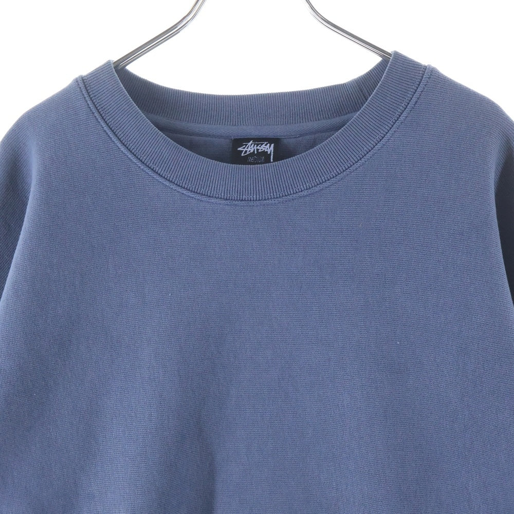 STUSSY(ステューシー) 24AW BUANA CREW PIGMENT DYED ブアナ クルー ピグメント ダイ バックプリント クルーネック スウェット プルオーバー ブルー