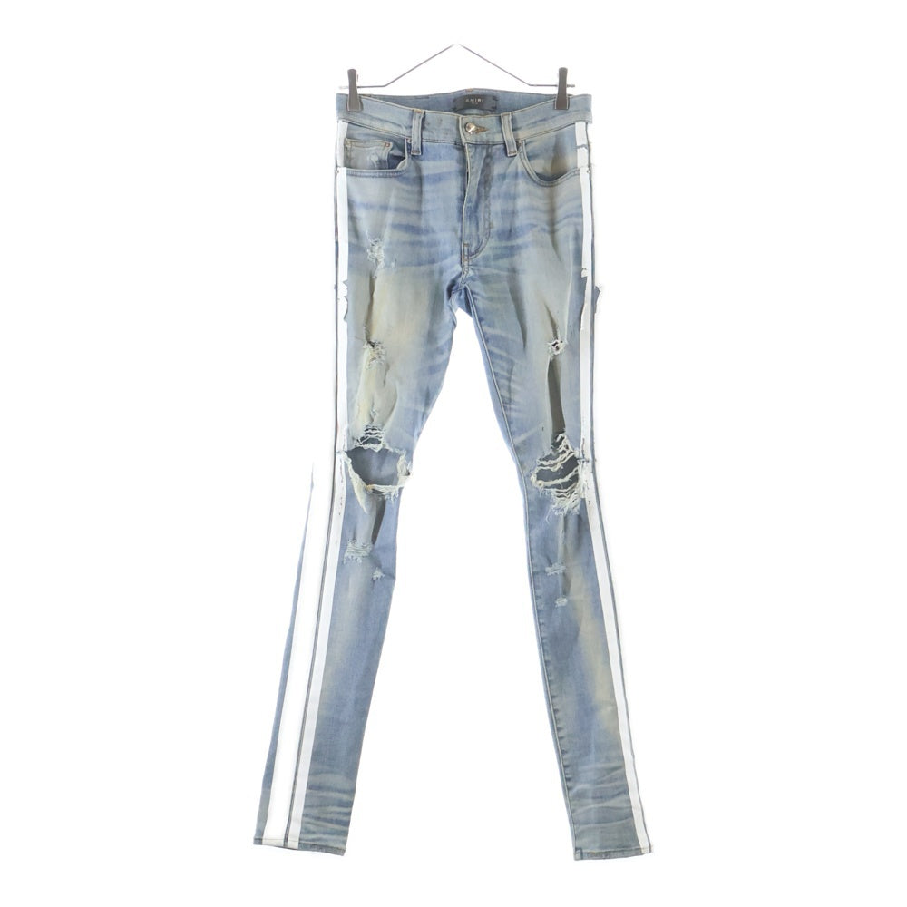 AMIRI(アミリ) 18SS サイドライン ダメージ加工 スキニーデニムパンツ 