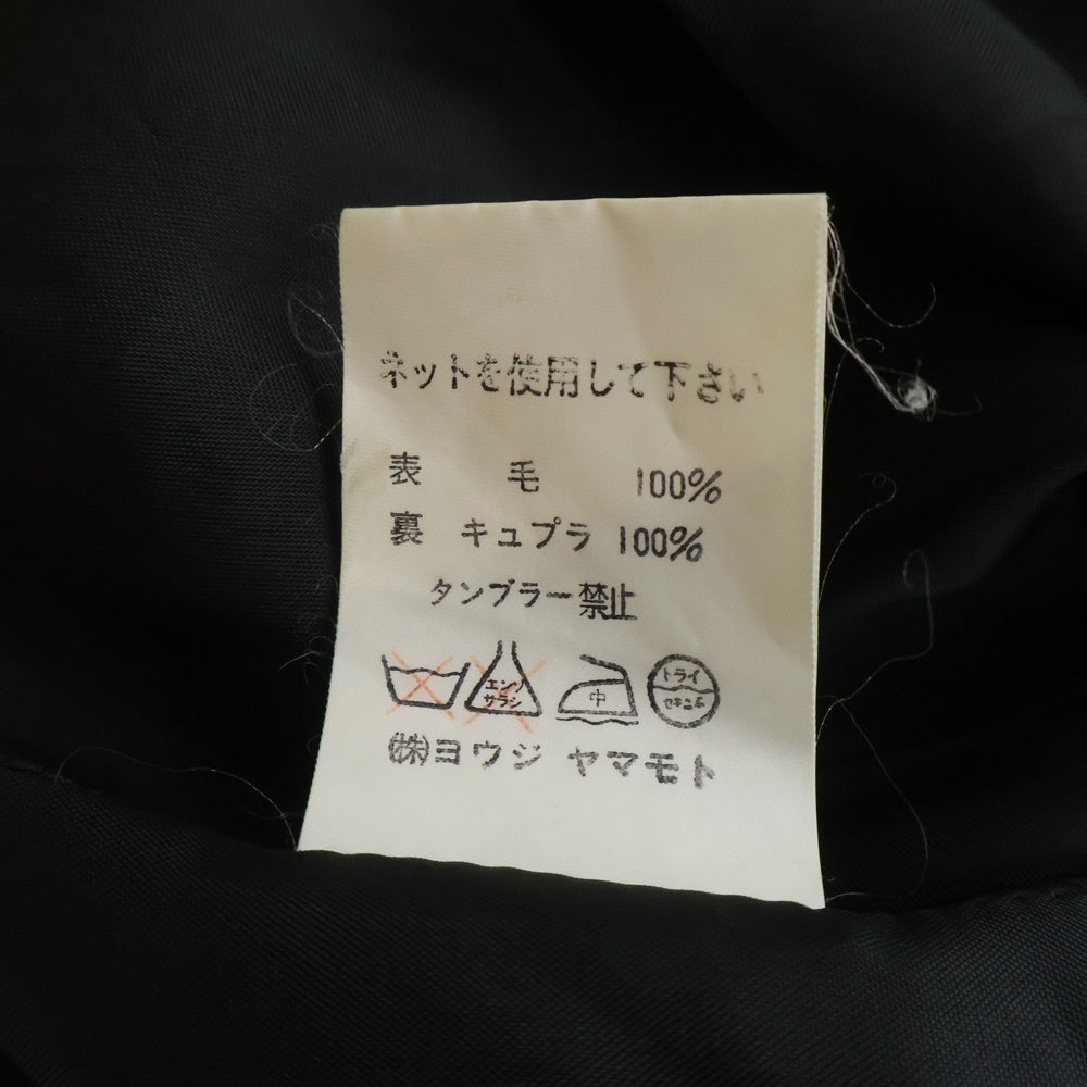 Yohji Yamamoto(ヨウジヤマモト) 90S ARCHIVE 3Dフラワーデザイン ウール 3B チャイナコート ジャケット ブラック