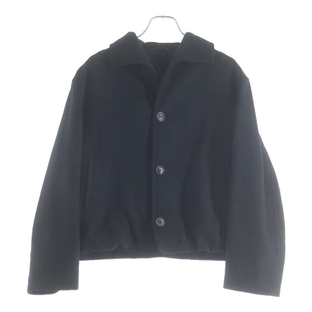 Yohji Yamamoto(ヨウジヤマモト) 90S ARCHIVE ウール ビッグカラー バックプリント ショートスリーブジャケット ブラック