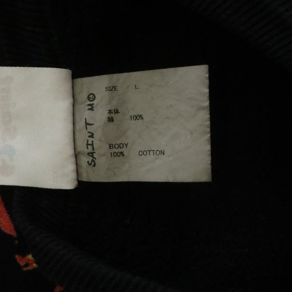 SAINT MICHAEL(セントマイケル) 25SS SEVEN DEADLY CRW N SWT セブンデッドリー クルーネックスウェットシャツ トレーナー ブラック SM-HR8-0000-044