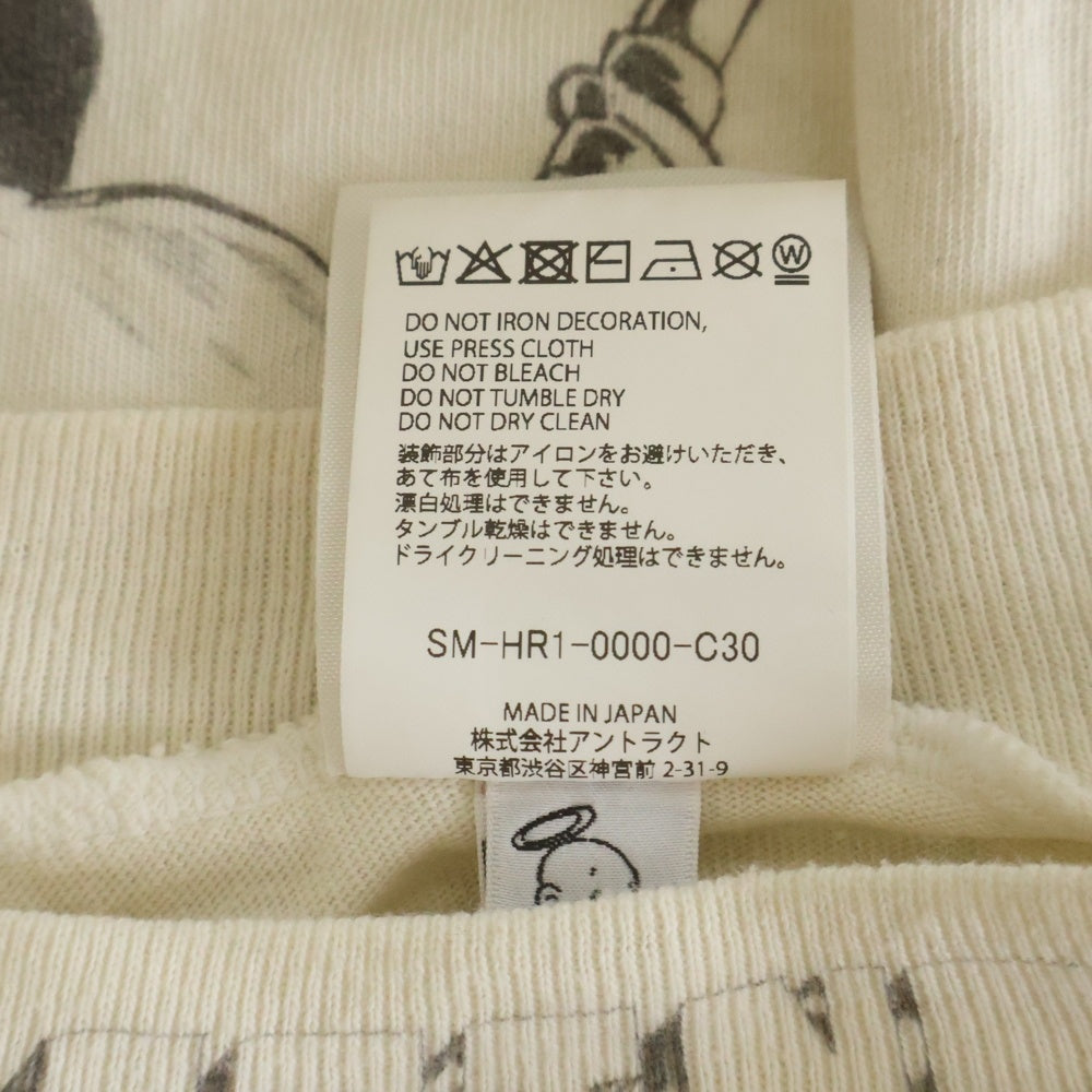 SAINT MICHAEL(セントマイケル) 25AW ALX LS TEE DRAWING アレックス ドローイング 総柄 クルーネック長袖Tシャツ カットソー ホワイト SM-HR1-0000-C30