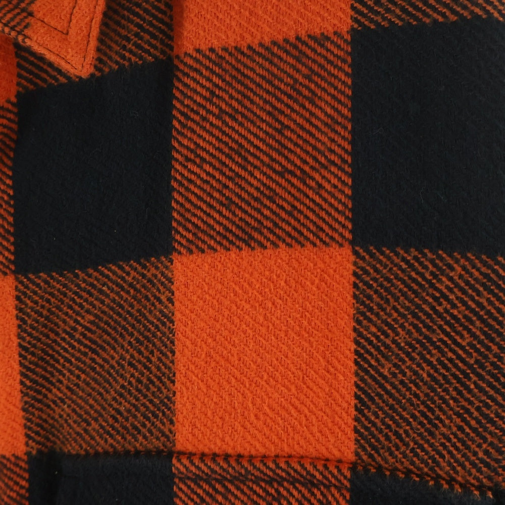 DESCENDANT(ディセンダント) 19SS CLAIRTON SHIRT JACKET クレアトン バッファローチェック 裏地キルティング フランネル シャツジャケット オレンジ