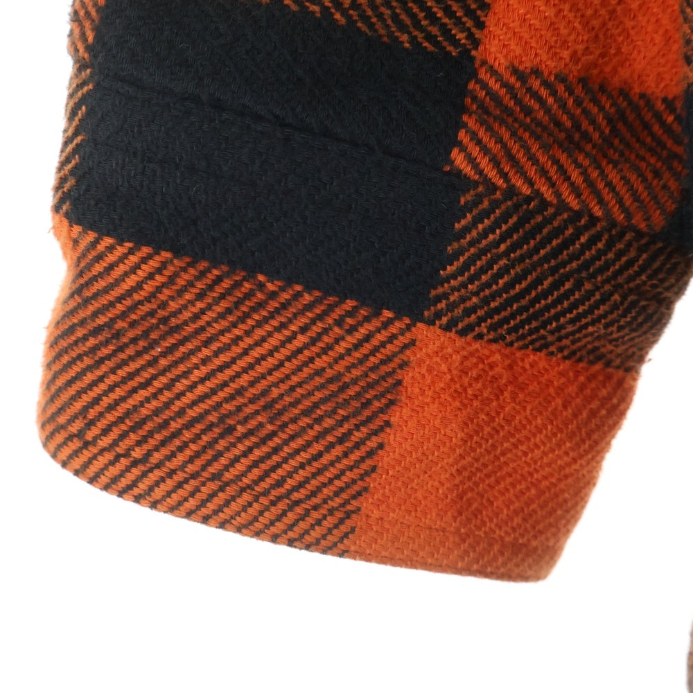 DESCENDANT(ディセンダント) 19SS CLAIRTON SHIRT JACKET クレアトン バッファローチェック 裏地キルティング フランネル シャツジャケット オレンジ