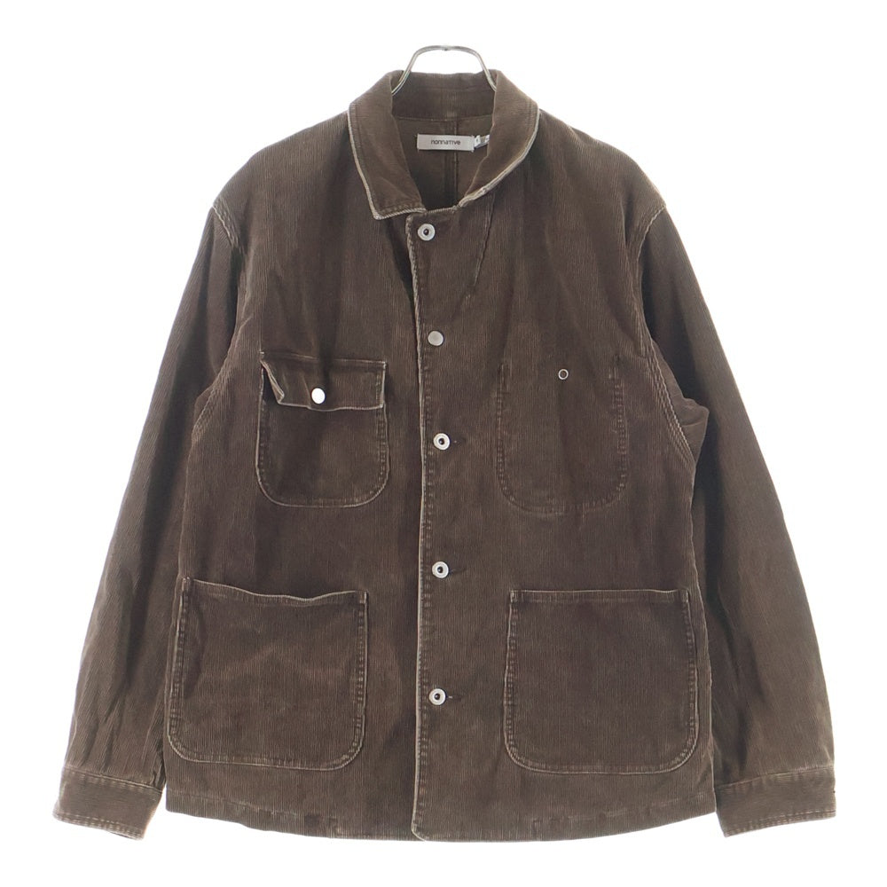 nonnative(ノンネイティブ) RANCHER JACKET ランチャー コーデュロイ 総柄裏地 ボタンアップ シャツジャケット ブラウン NN-J4110