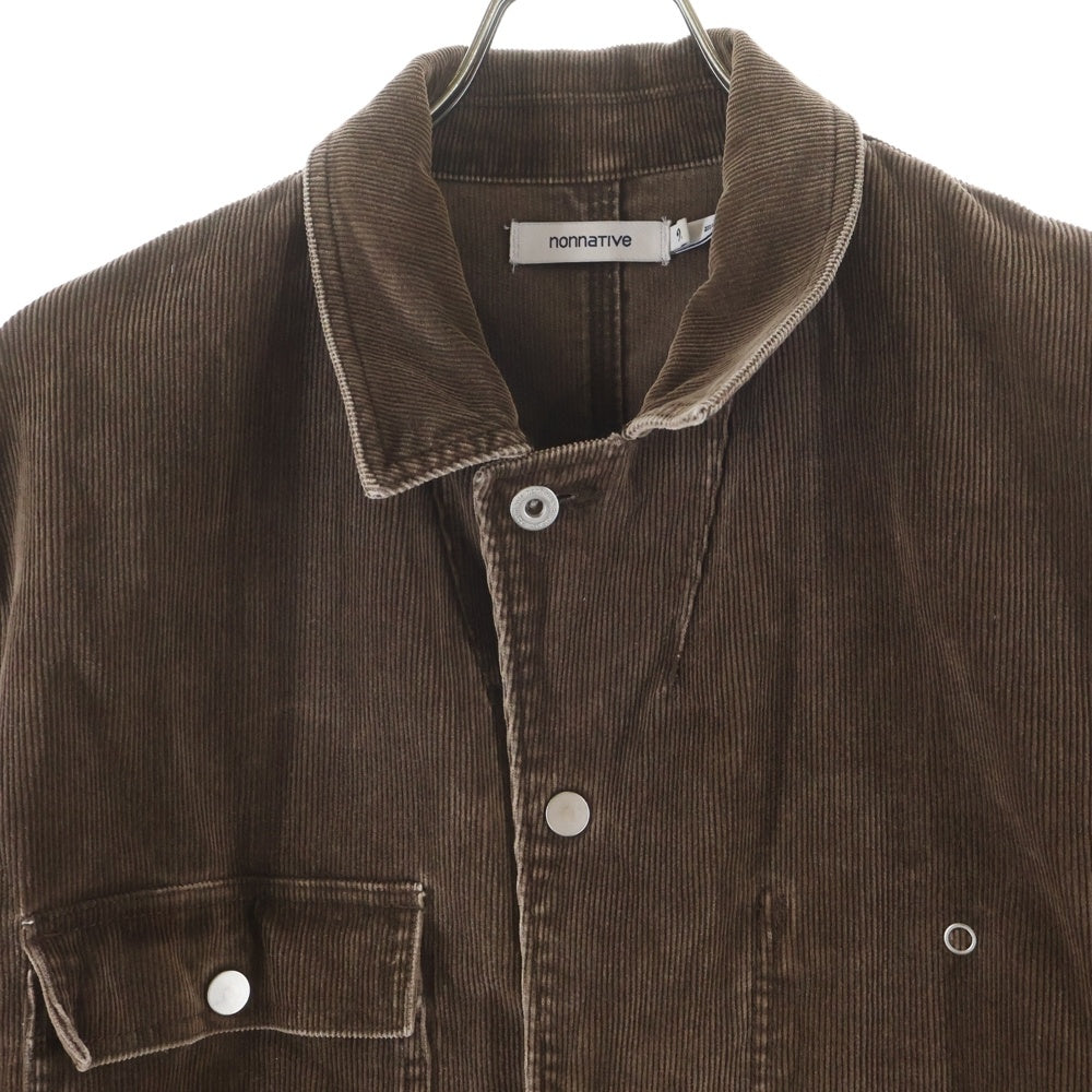nonnative(ノンネイティブ) RANCHER JACKET ランチャー コーデュロイ 総柄裏地 ボタンアップ シャツジャケット ブラウン NN-J4110