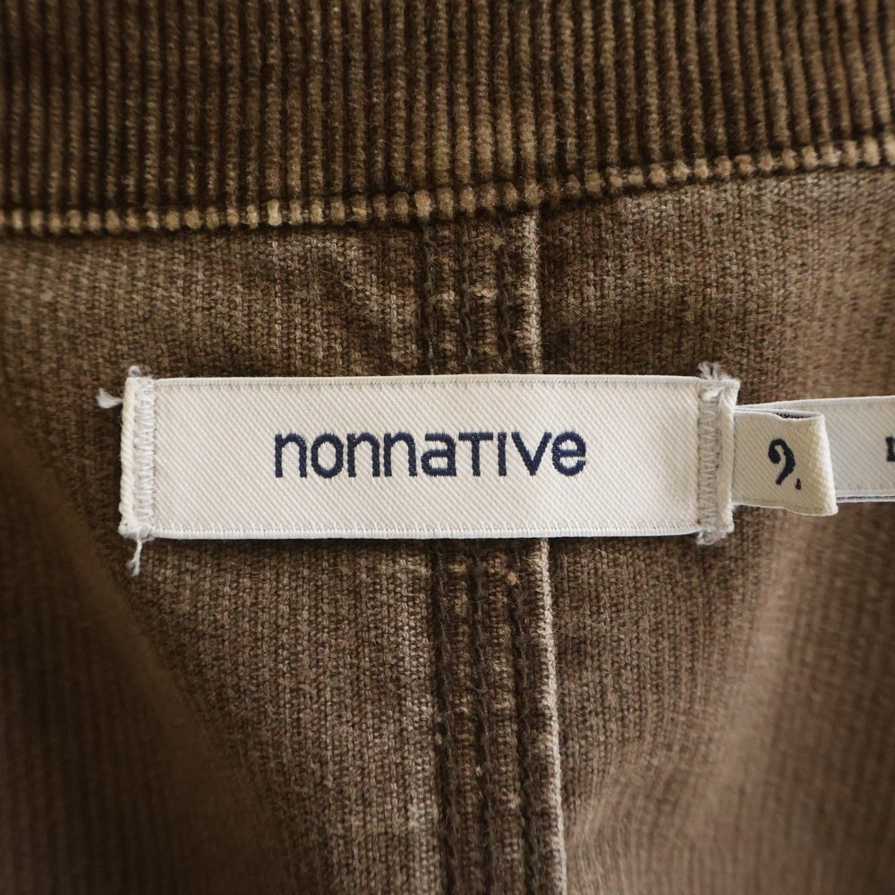nonnative(ノンネイティブ) RANCHER JACKET ランチャー コーデュロイ 総柄裏地 ボタンアップ シャツジャケット ブラウン NN-J4110