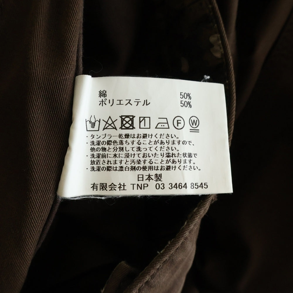 nonnative(ノンネイティブ) RANCHER PANTS 03 HIGH TWIST T/C GABARDINE ハイツイスト ギャバジン コットン ジップフライ ランチャーパンツ ブラウン NN-P4144