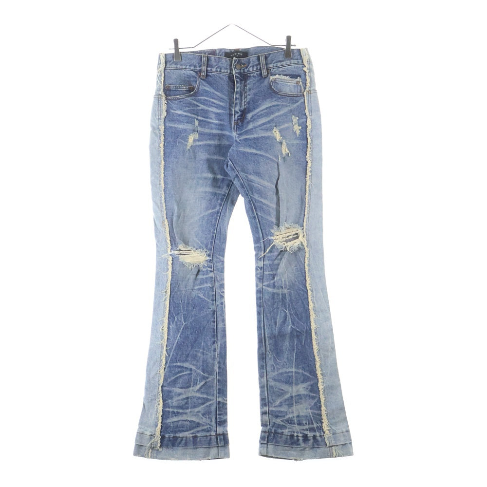 MLVINCE(メルヴィンス) 23AW DB FLARE JEANS ジップフライ フレアデニムパンツ ダメージジーンズ インディゴ MV23AW10-DFJ21IN