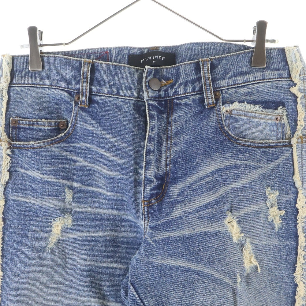 MLVINCE(メルヴィンス) 23AW DB FLARE JEANS ジップフライ フレアデニムパンツ ダメージジーンズ インディゴ MV23AW10-DFJ21IN