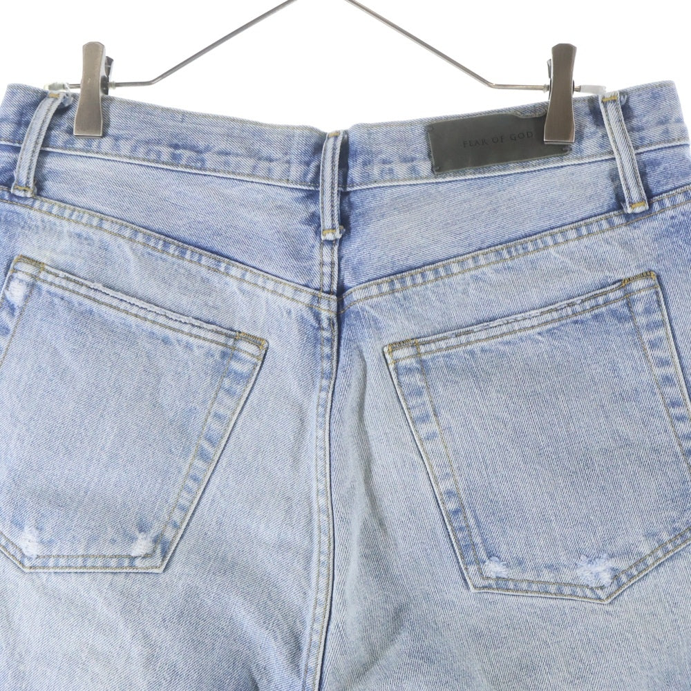 FEAR OF GOD(フィアオブゴッド) JEANS ダメージ加工 ボタンフライ デニムハーフパンツ インディゴ