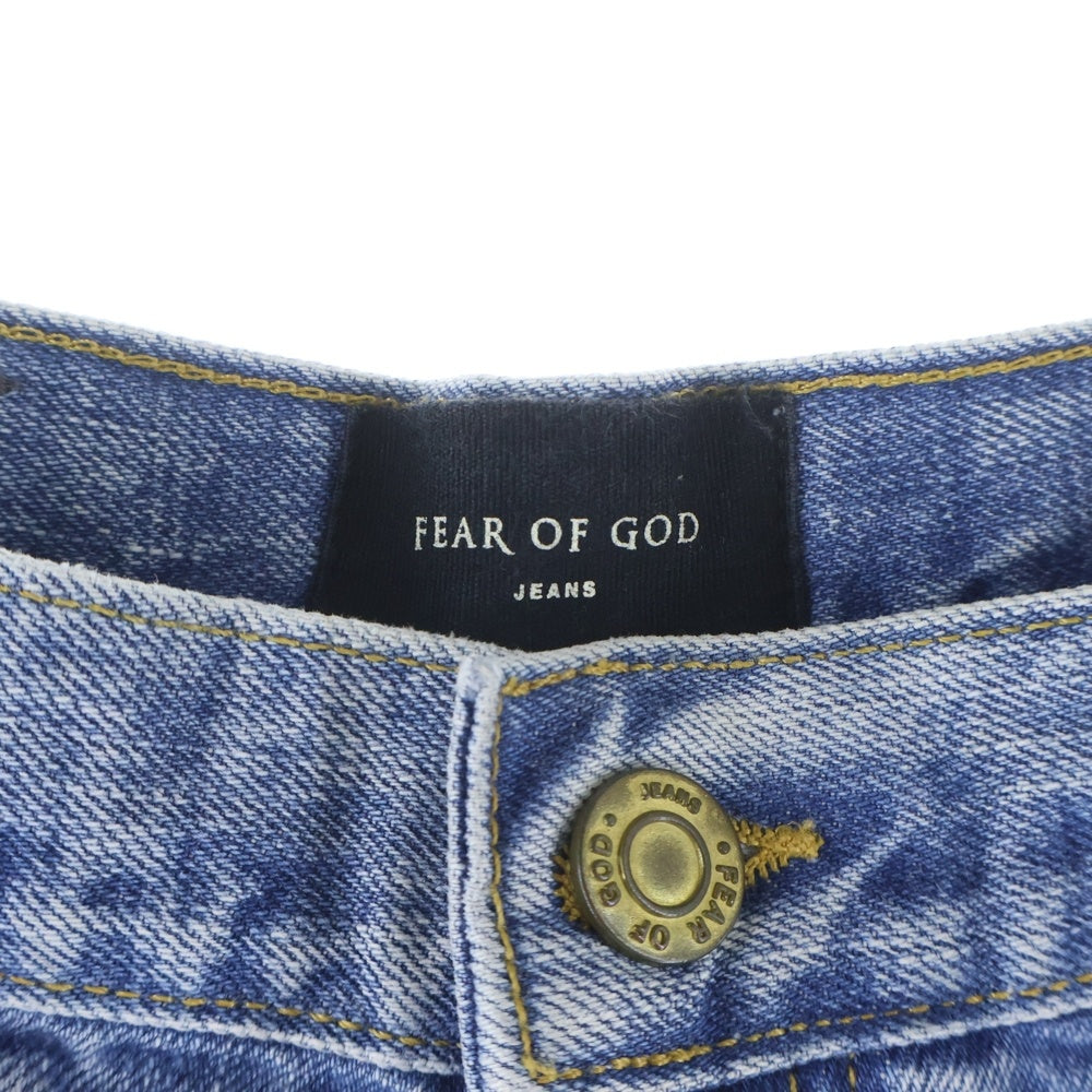 FEAR OF GOD(フィアオブゴッド) JEANS ダメージ加工 ボタンフライ デニムハーフパンツ インディゴ