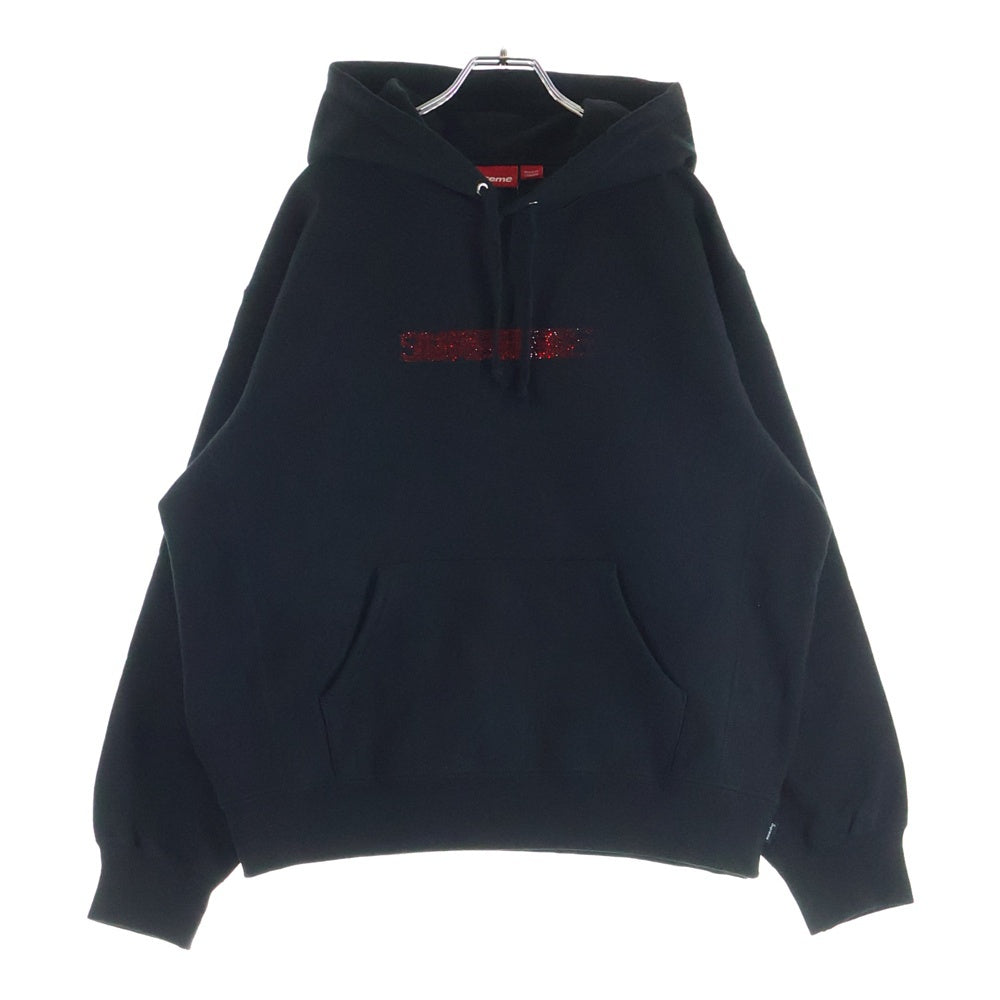 SUPREME(シュプリーム) 25AW Swarovski Motion Logo Hooded Sweatshirt スワロフスキー モーションロゴ スウェット プルオーバーパーカー ブラック