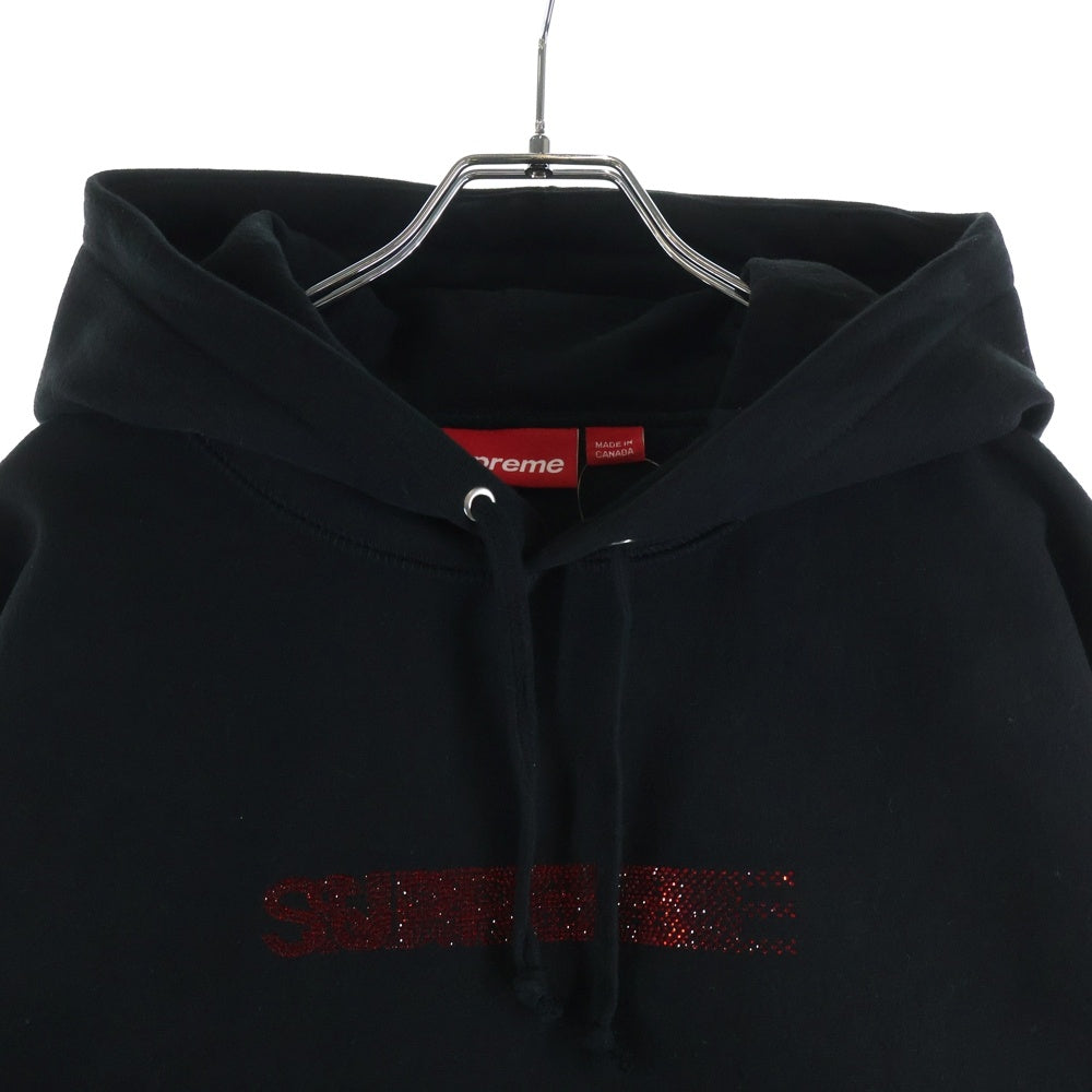 SUPREME(シュプリーム) 25AW Swarovski Motion Logo Hooded Sweatshirt スワロフスキー モーションロゴ スウェット プルオーバーパーカー ブラック