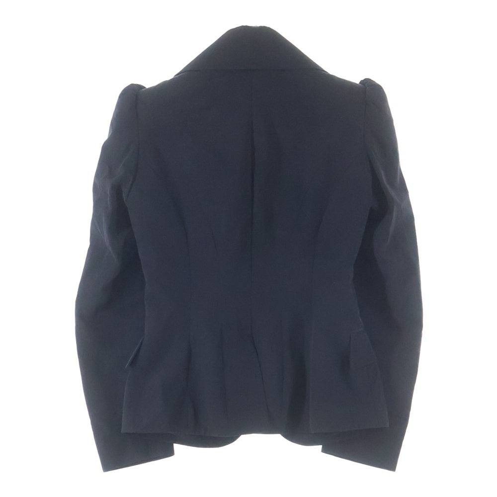 Alexander McQueen(アレキサンダーマックイーン) 00S 本人期 イタリア製 変形ラペル パフスリーブ レーヨンコットン 1B テーラードジャケット レディース ブラック 178229