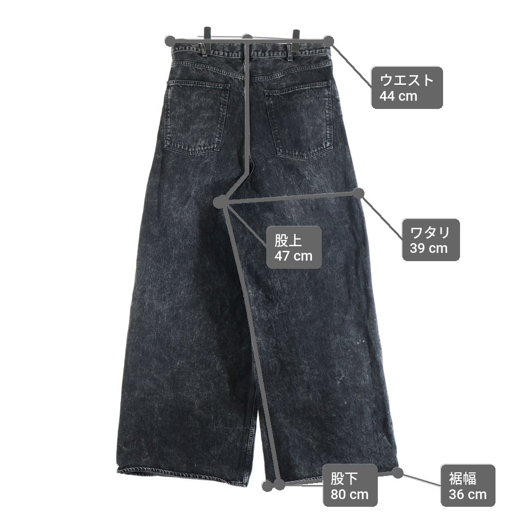 CELINE(セリーヌ) 22SS ELEPHANT JEANS ワイドバギー デニムパンツ グレー N644 573Q 38PS