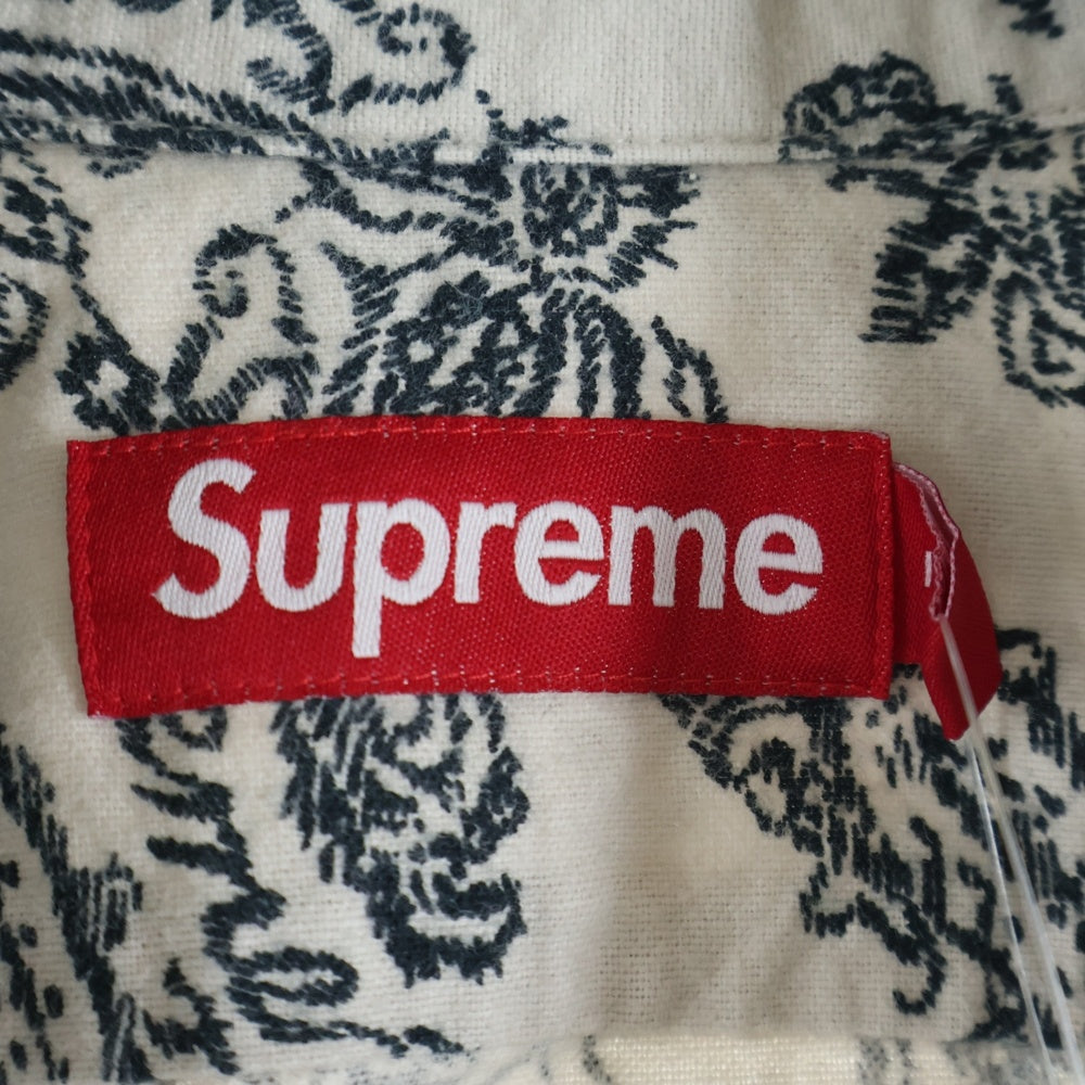 SUPREME(シュプリーム) 24AW Paisley Flannel Shirt ペイズリー フランネル 長袖シャツ 総柄 アイボリー