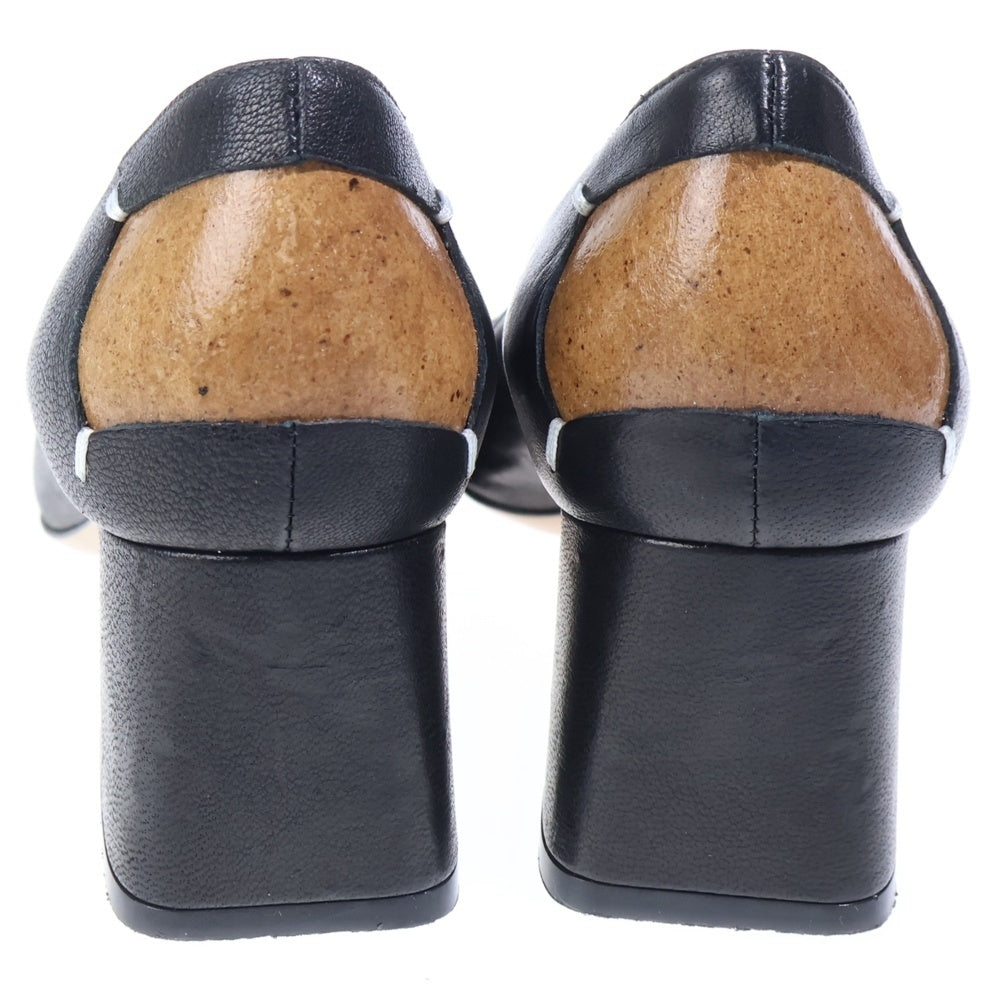 Maison Margiela(メゾンマルジェラ) COURT SHOES レザー コート スクエアトゥ ハイヒールパンプス レディース ブラック