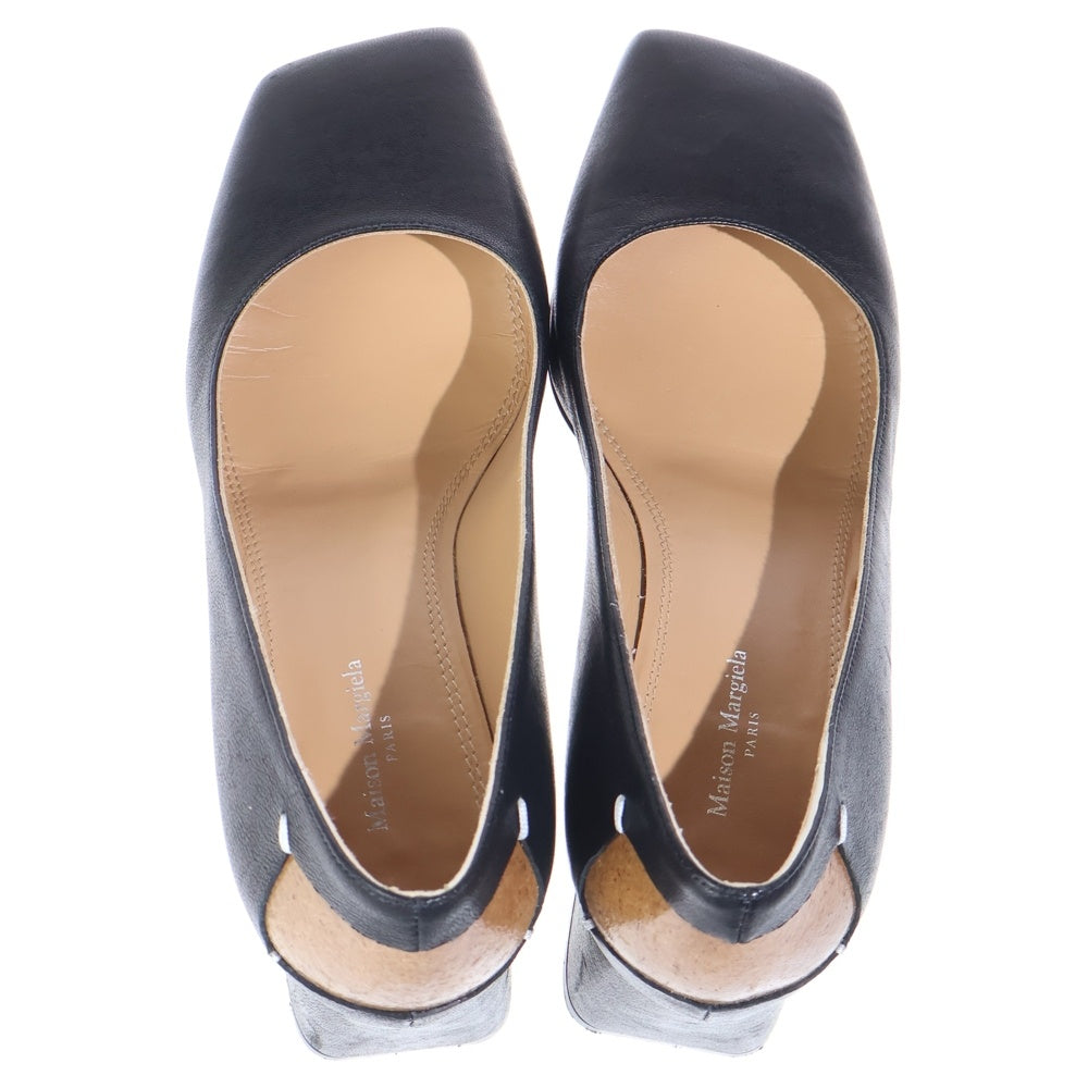 Maison Margiela(メゾンマルジェラ) COURT SHOES レザー コート スクエアトゥ ハイヒールパンプス レディース ブラック