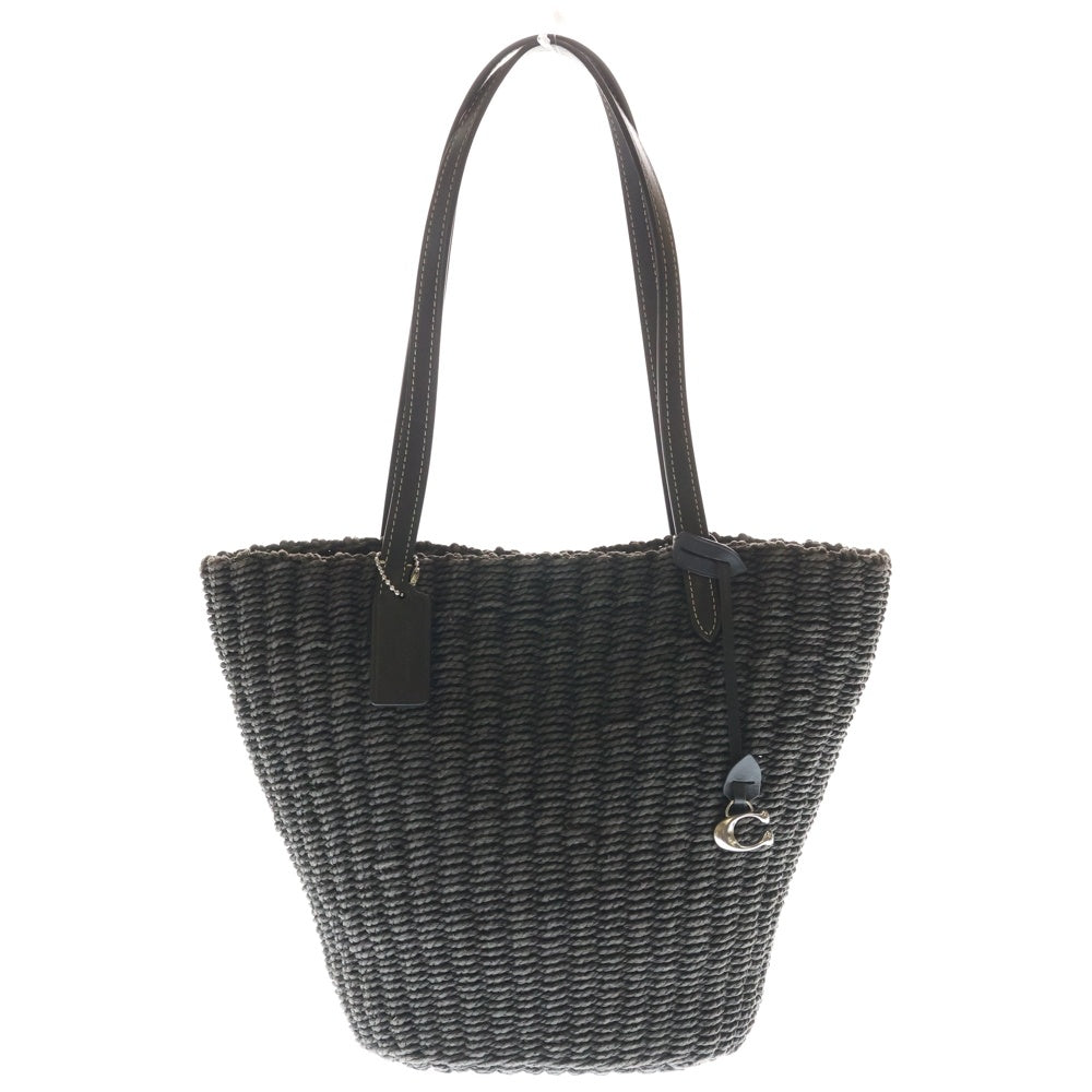 COACH(コーチ) ロゴチャーム付き スモール ストロー トートバッグ ブラック A25201-C0785 レディース