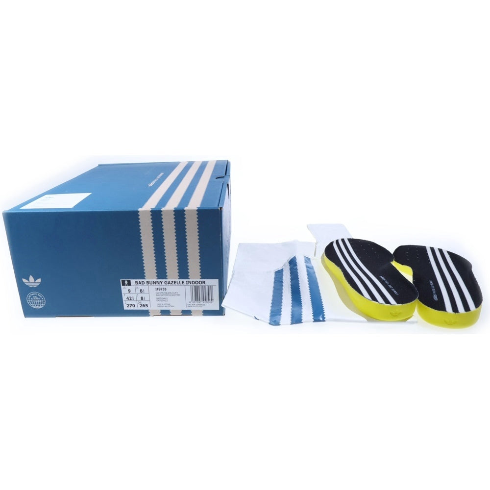 adidas(アディダス) ×BAD BUNNY GAZELLE INDOOR バットバニー ガゼル インドア ローカットスニーカー ブラック/ホワイト US9/27cm IF9735