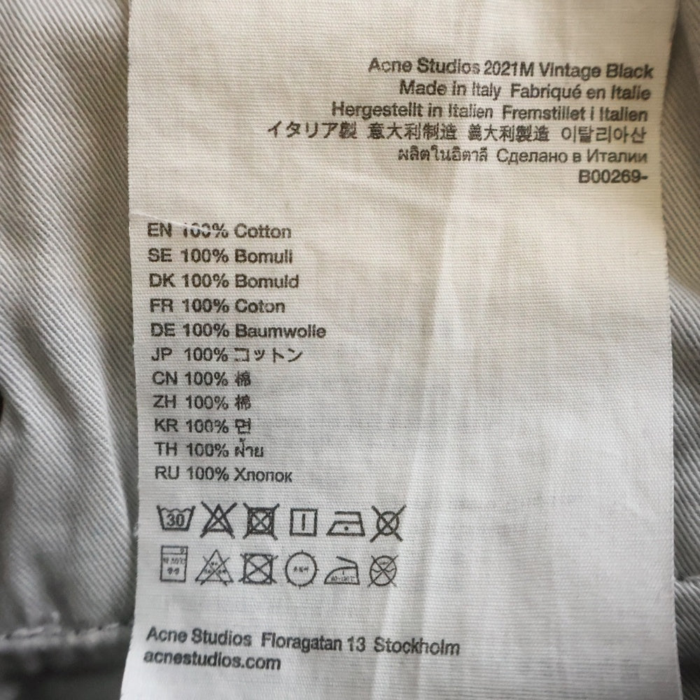 Acne Studios(アクネ ストゥディオズ) ルーズブーツカット ボタンフライ デニムパンツ ブラック B00269-