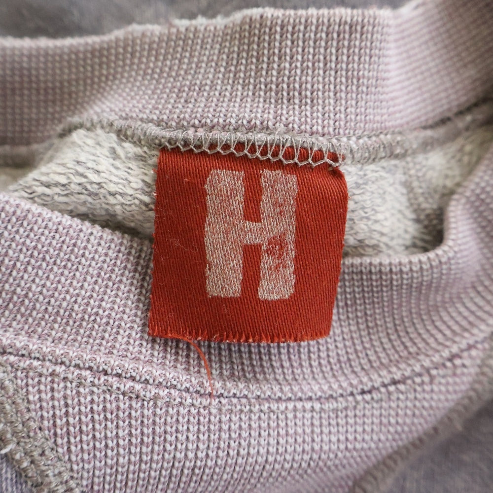 HYSTERIC GLAMOUR(ヒステリックグラマー) 90-00S VINTAGE ヴィンテージ Hタグ フロントプリント ラグランスリーブ クルーネックスウェットトレーナー ライトパープル 2CS-4290