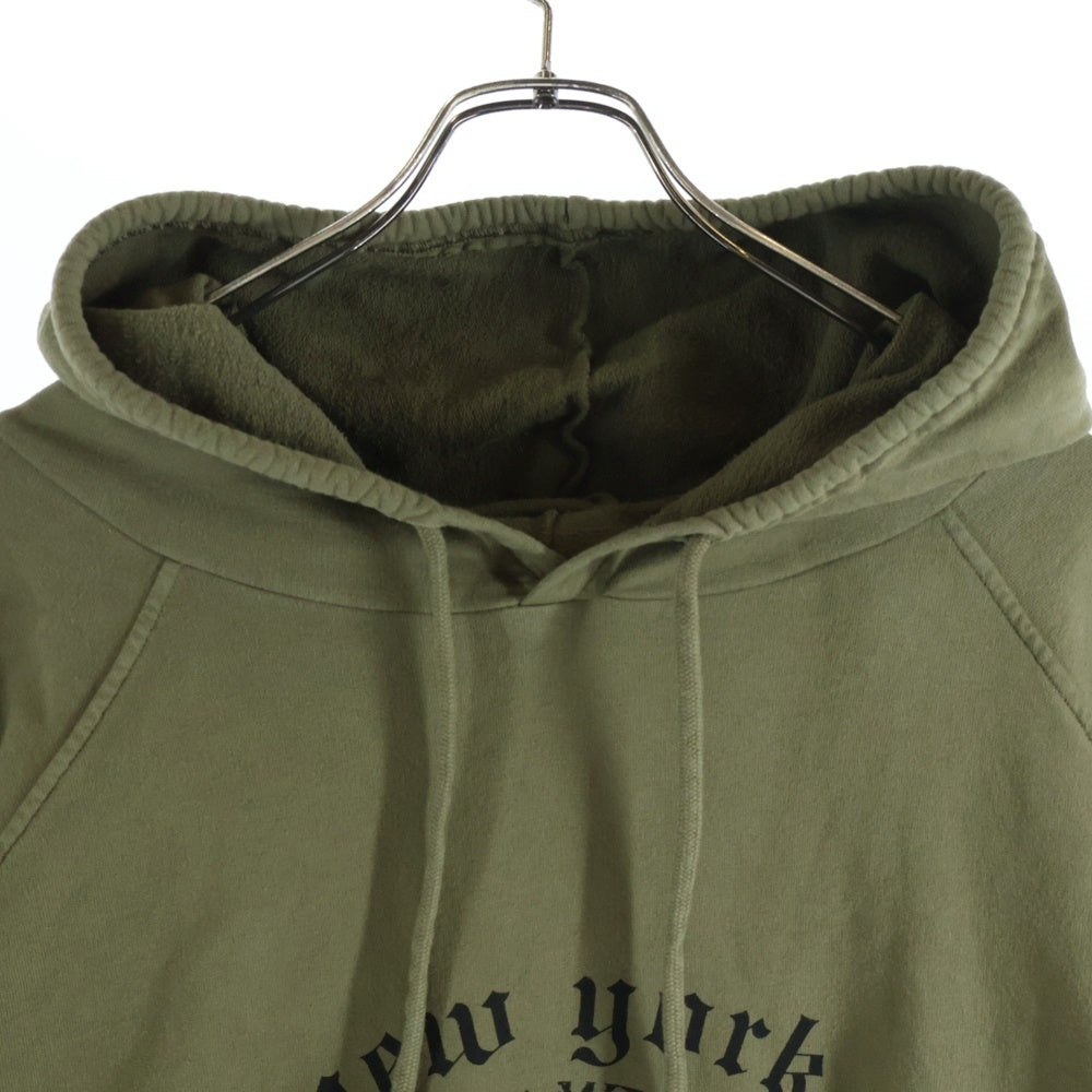 RAF SIMONS(ラフシモンズ) 21SS ARCHIVE REDUX New York United States Hoodie History of My World限定 テロ期復刻 プルオーバースウェットパーカー フーディー カーキ A01-126