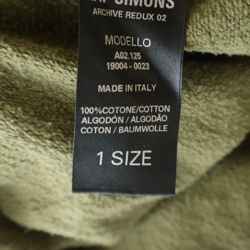 RAF SIMONS(ラフシモンズ) 21SS ARCHIVE REDUX New York United States Hoodie History of My World限定 テロ期復刻 プルオーバースウェットパーカー フーディー カーキ A01-126