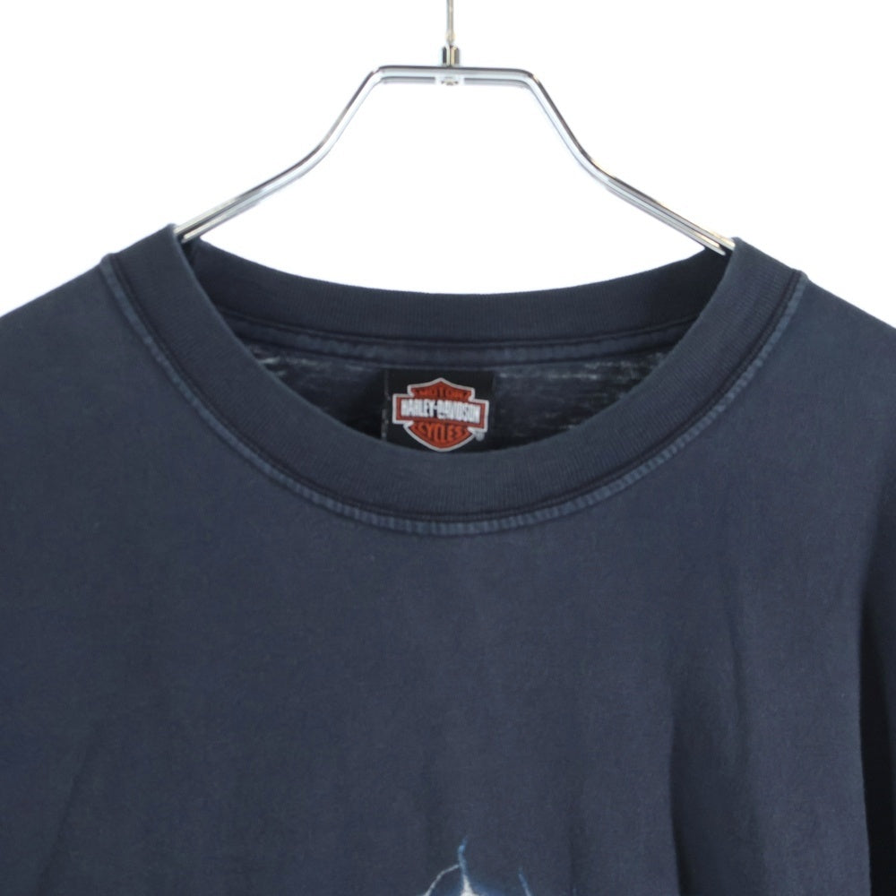 HARLEY DAVIDSON(ハーレーダビッドソン) 00S VINTAGE THUNDER PATTEN 2008 L/S TEE ヴィンテージ アームサンダープリント 両面プリントTシャツ 長袖クルーネックカットソー ブラック