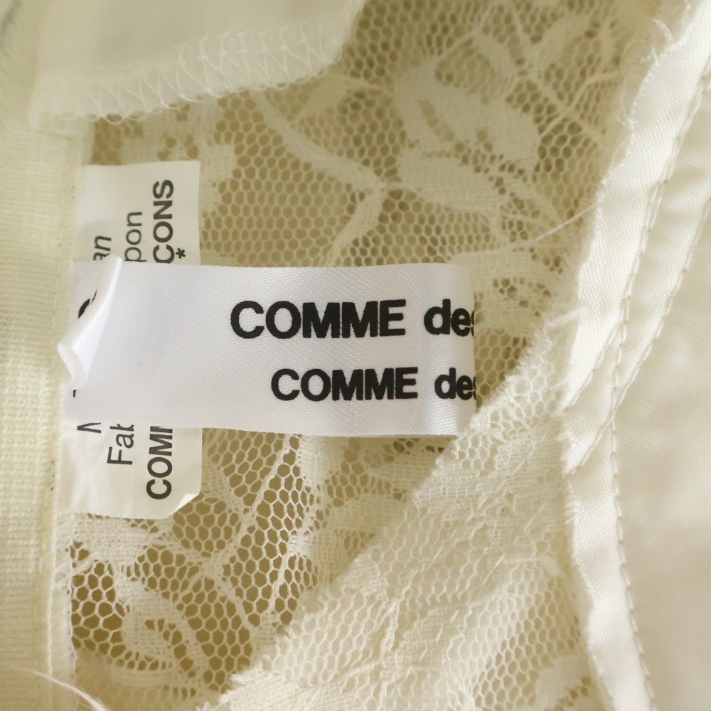 COMME des GARCONS COMME des GARCONS(コムデギャルソンコムデギャルソン) 15AW AD2015 バックジップ 総柄 ノースリーブレースブラウス ホワイト レディース RP-B029