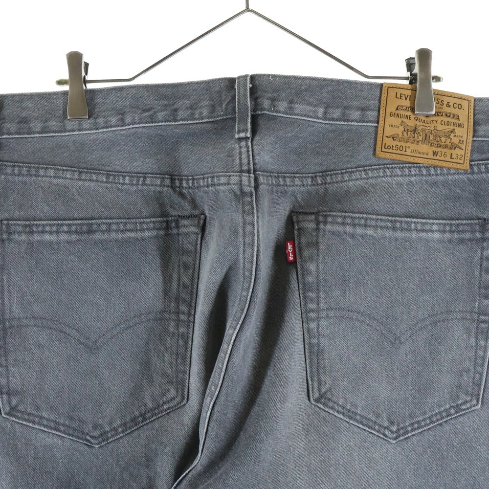 Levi's(リーバイス) ×JJJJound 501 ジョウンド レザーパッチ ストレートデニムパンツ ジーンズ グレー PC9-A9525-0000