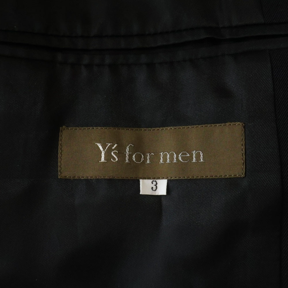 Y's for men(ワイズフォーメン) 90S 茶タグ ウールギャバジン テーラードジャケット ブラック MX-J07-100
